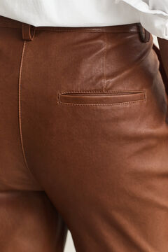 Flared Leather Pants — MAHOGANY BROWN 3