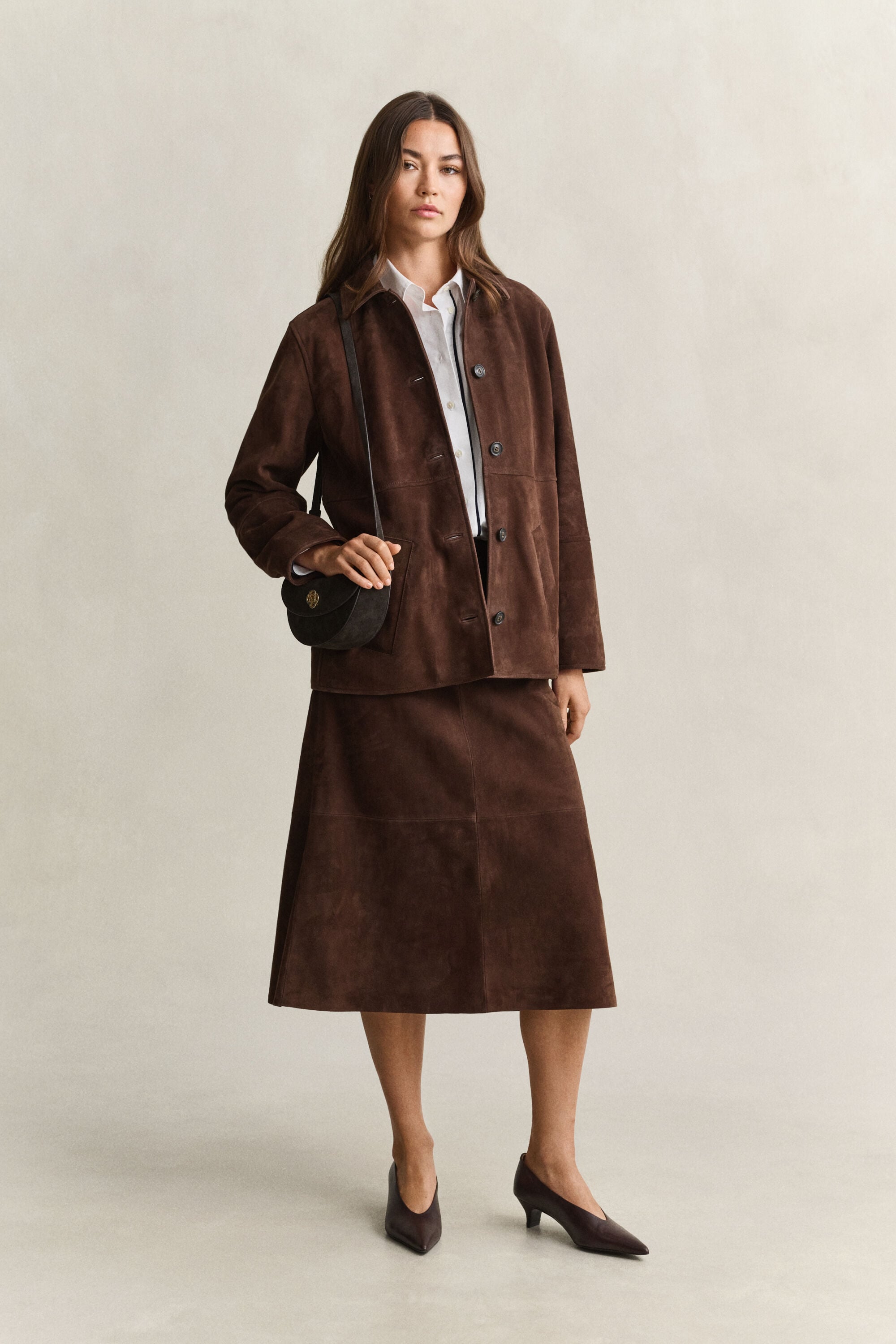 Flared Suede Skirt