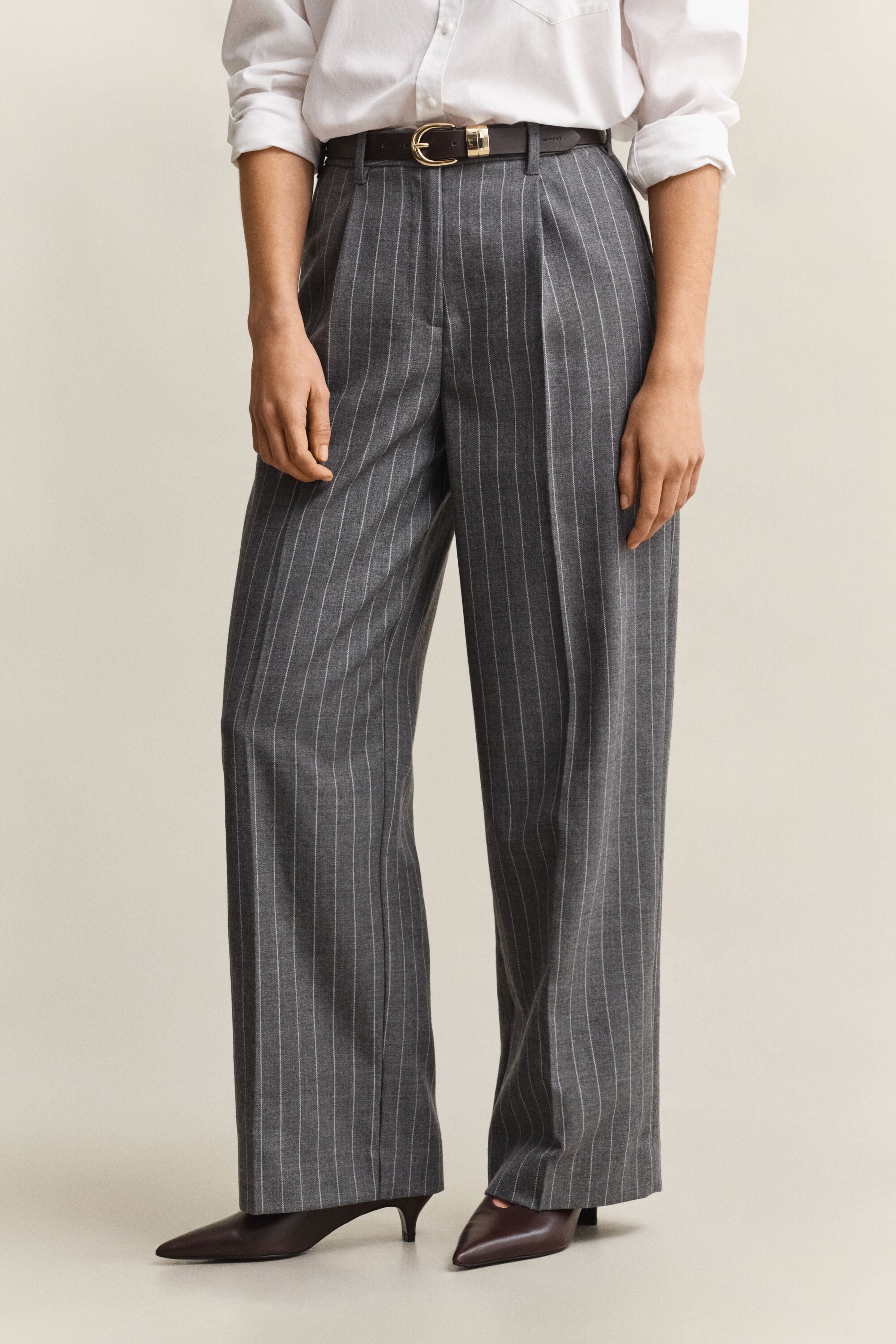 Pinstripe Wool Pants
