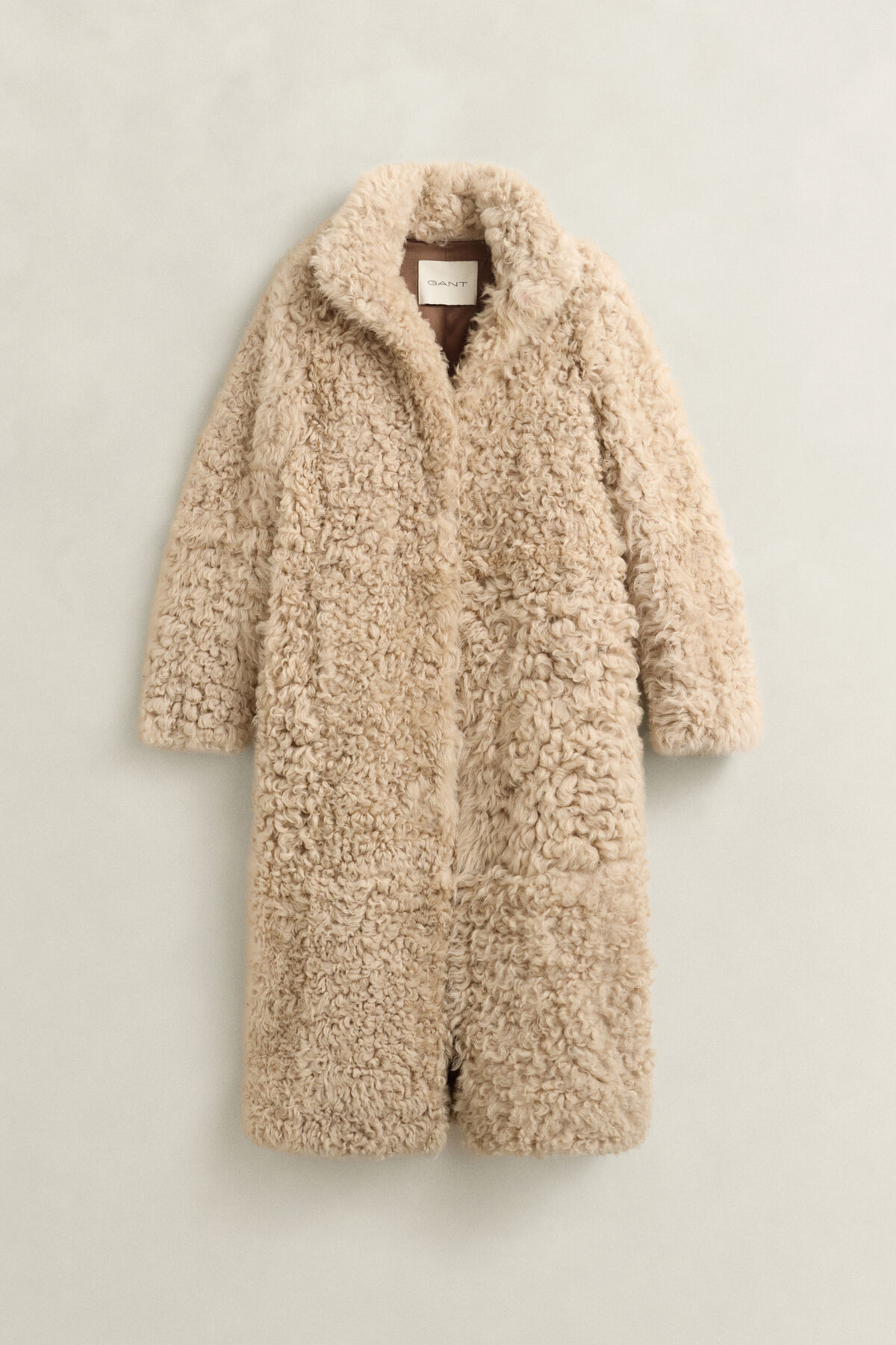 Shearling Coat — CARAMEL BROWN