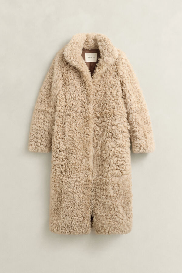 Shearling Coat — CARAMEL BROWN