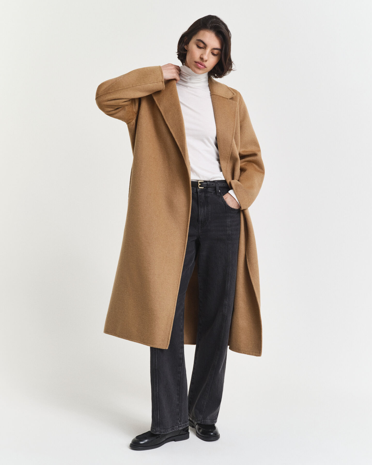 Lightweight Cotton Turtleneck Top