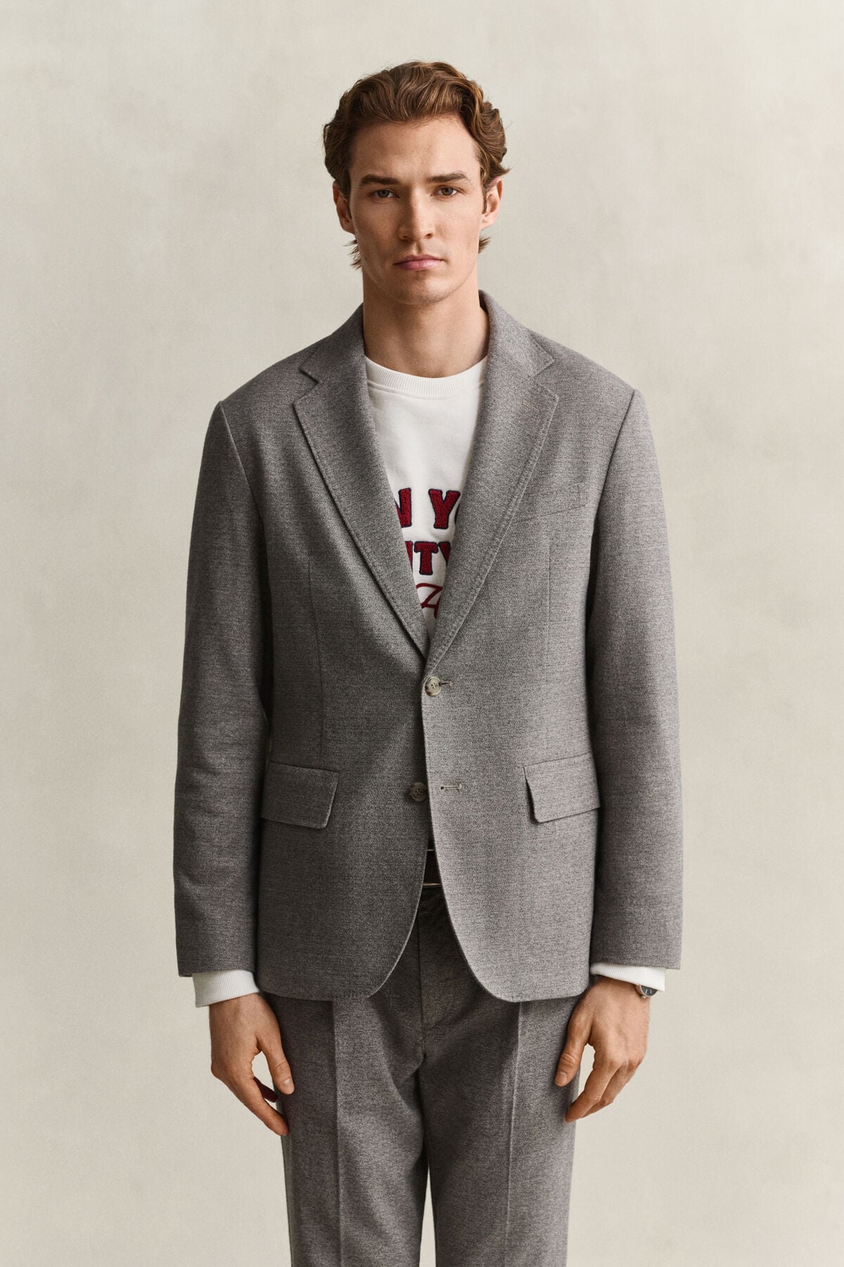 Flannel Blazer — MIST TAUPE