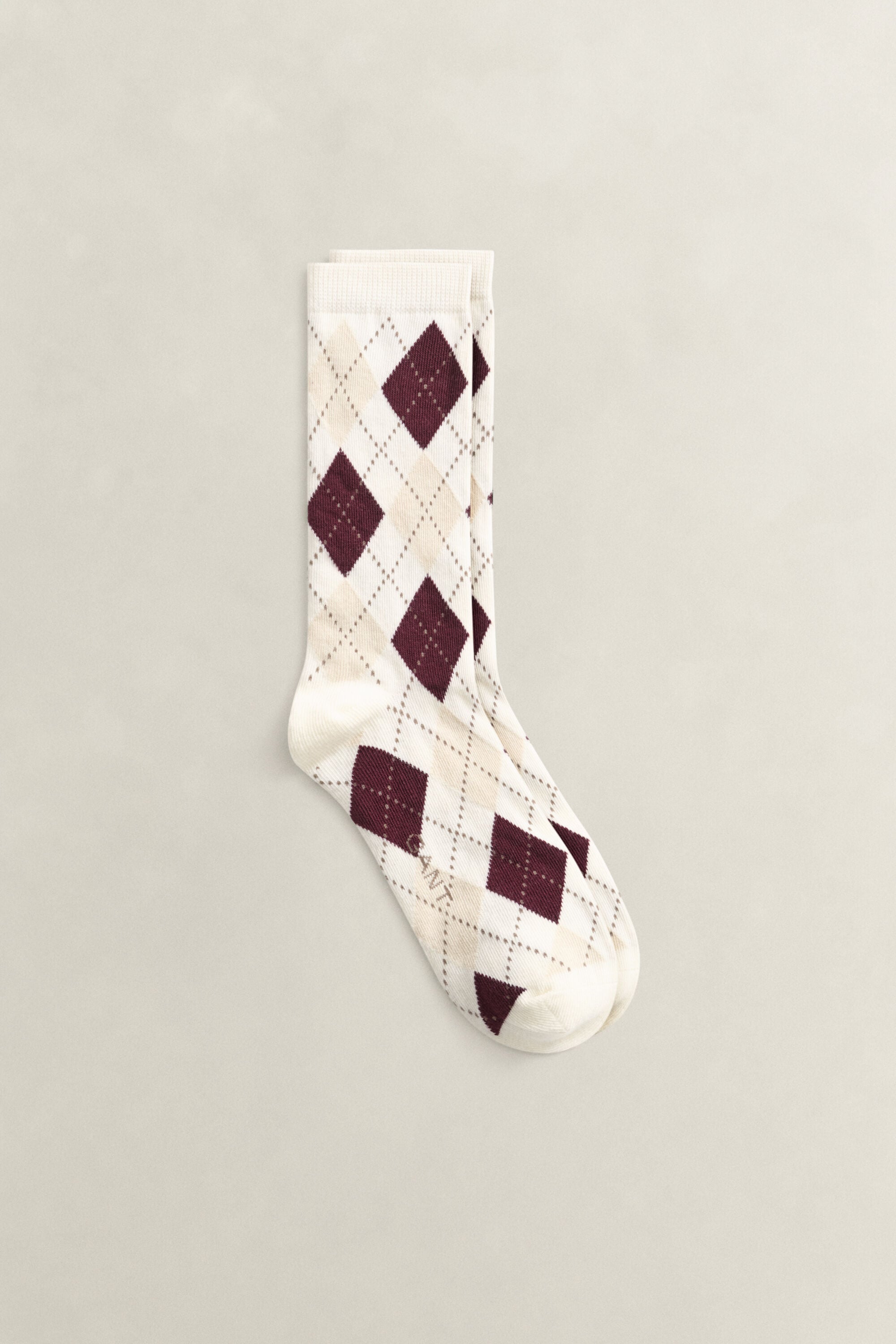 Argyle Check Socks — EGGSHELL