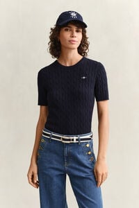 Cable Knit Short Sleeve Sweater