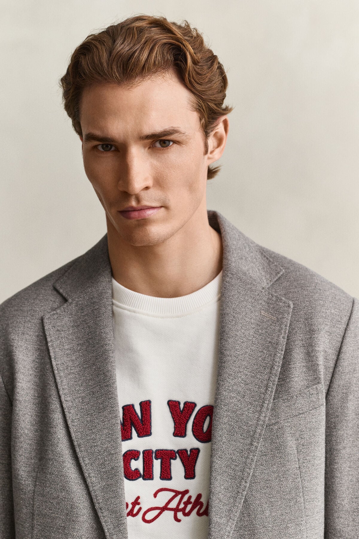 Flannel Blazer — MIST TAUPE