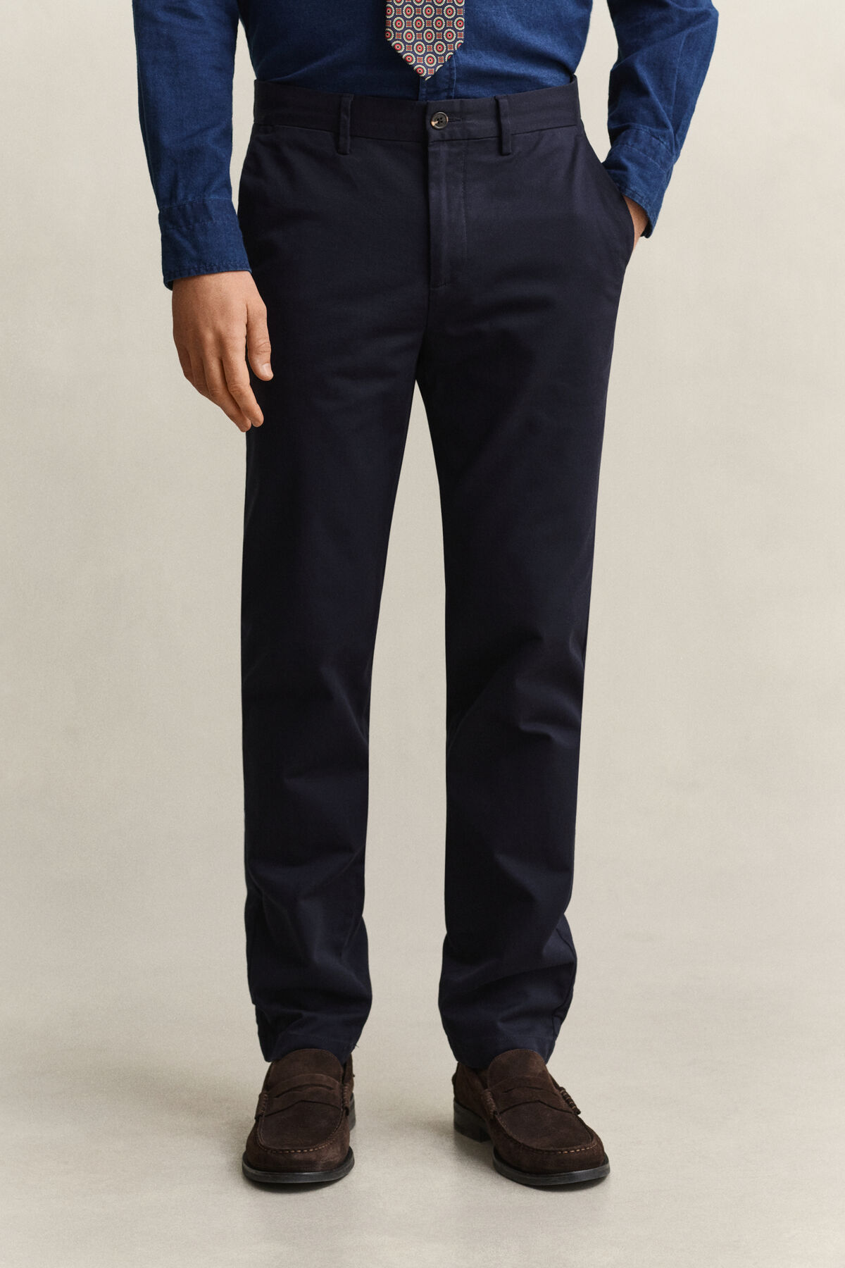 Slim Smart Chinos — EVENING BLUE