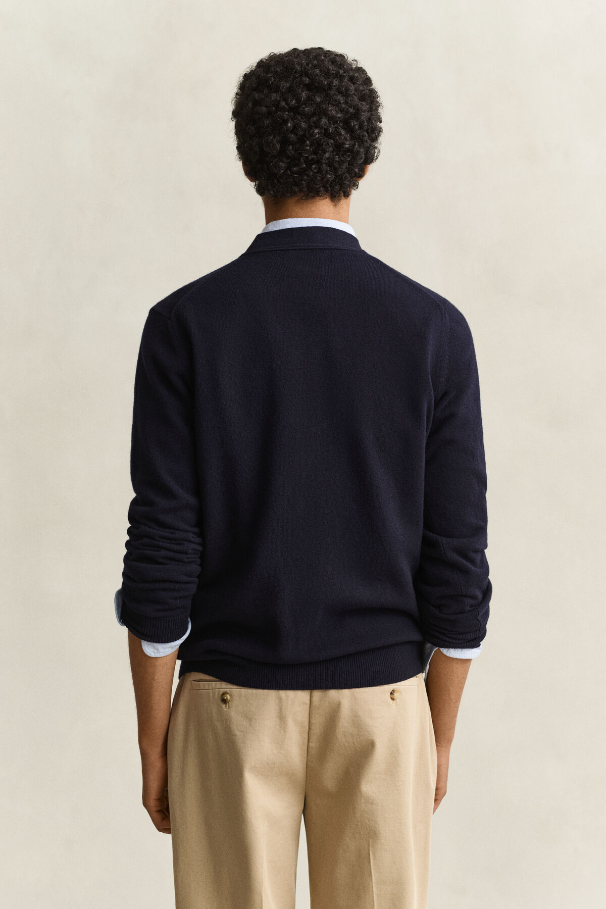 Lambswool V-Neck Cardigan — MARINE