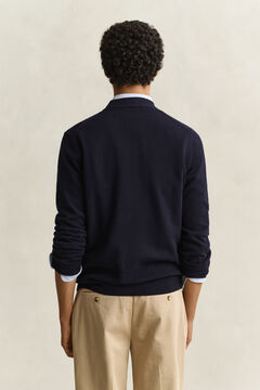 Lambswool V-Neck Cardigan — MARINE 2