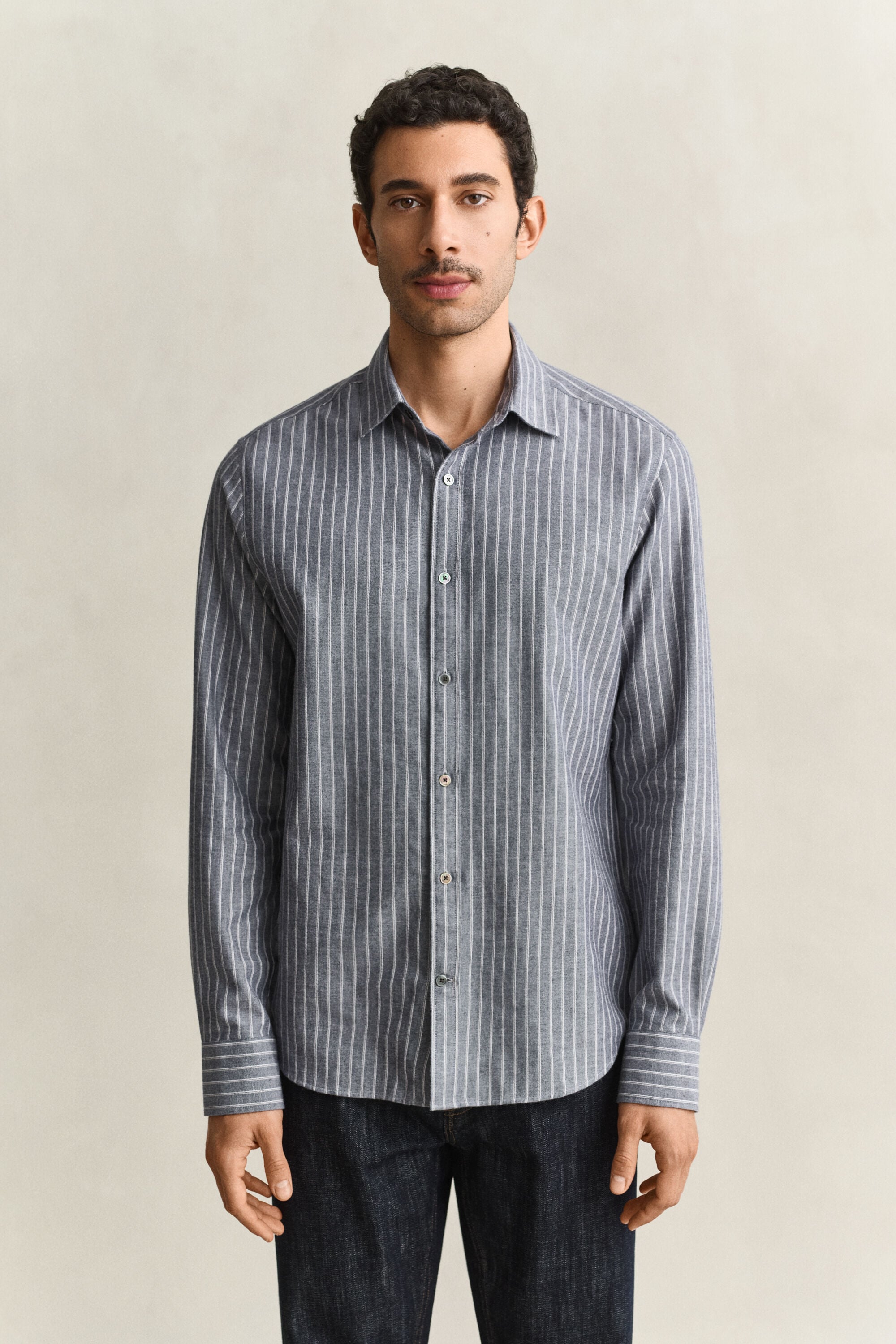 Striped Flannel Mélange Shirt