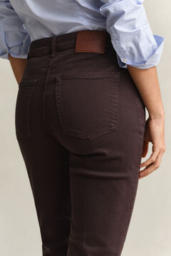 Slim Flared Color Jeans — DEEP BROWN 4