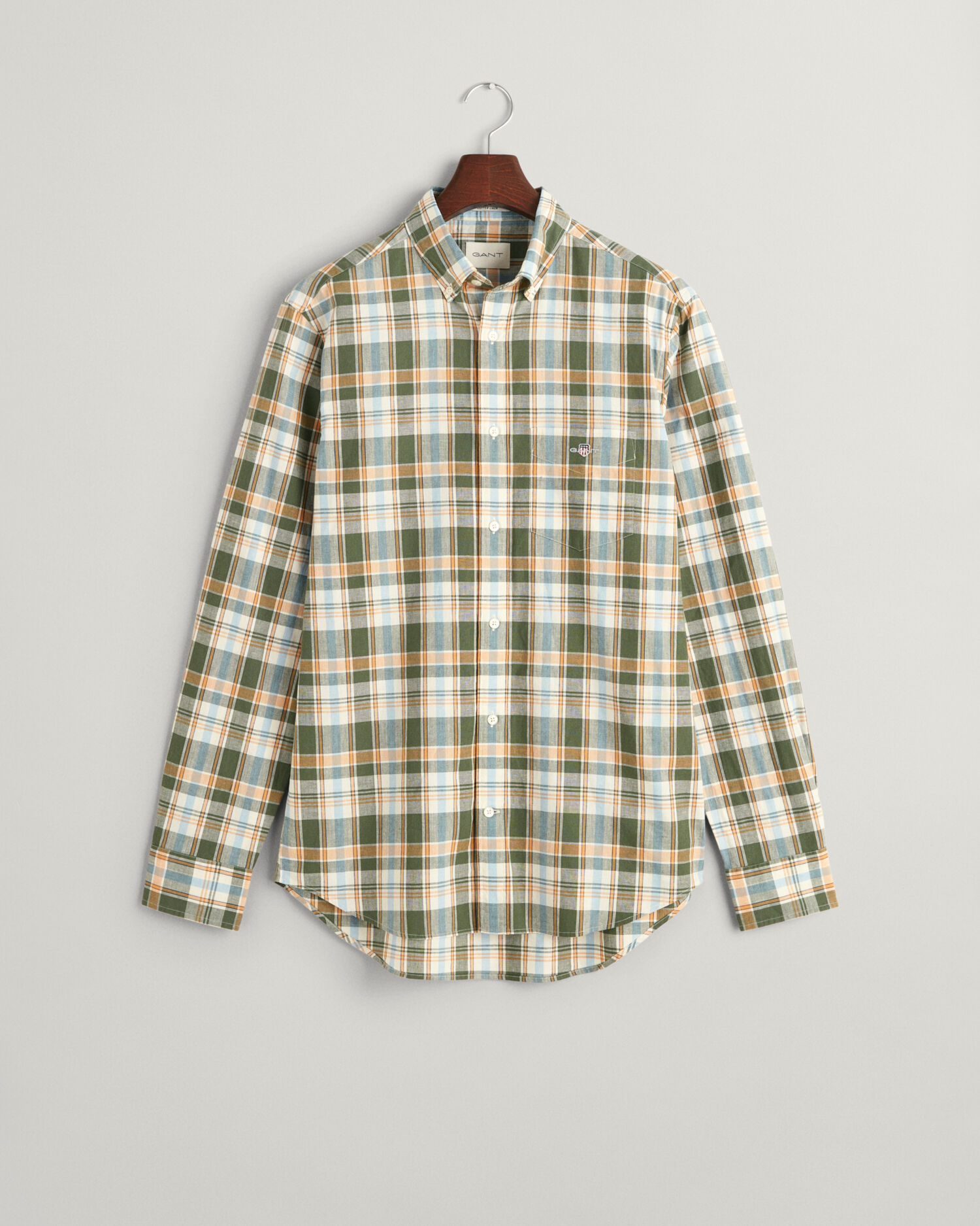 Regular Fit Checked Cotton Linen Shirt - GANT