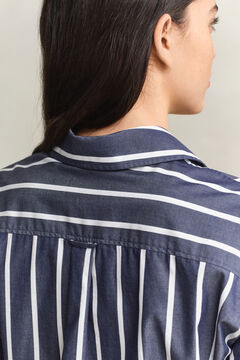 Relaxed Fit Striped Classic Poplin Shirt — EVENING BLUE 3