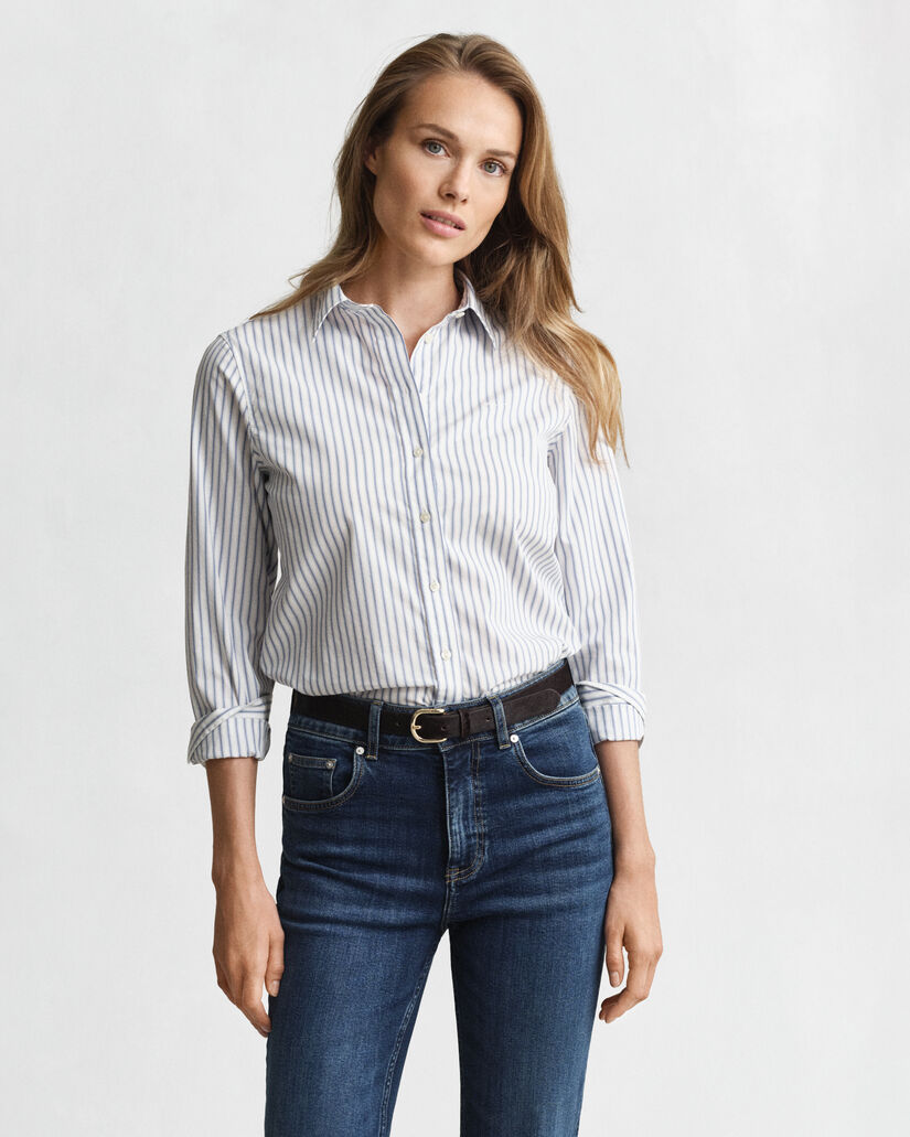 Regular Fit Striped Poplin Shirt