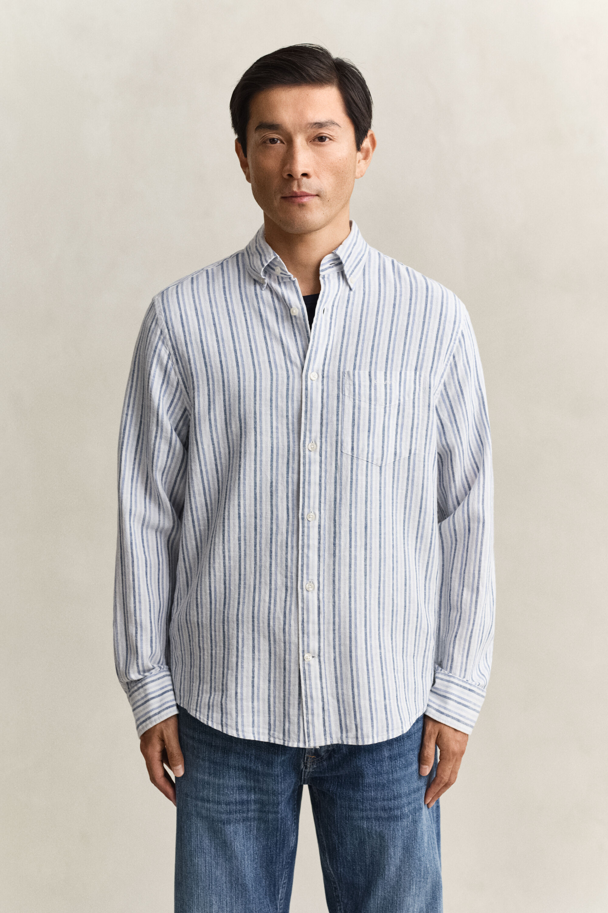 Striped Linen Blend Shirt