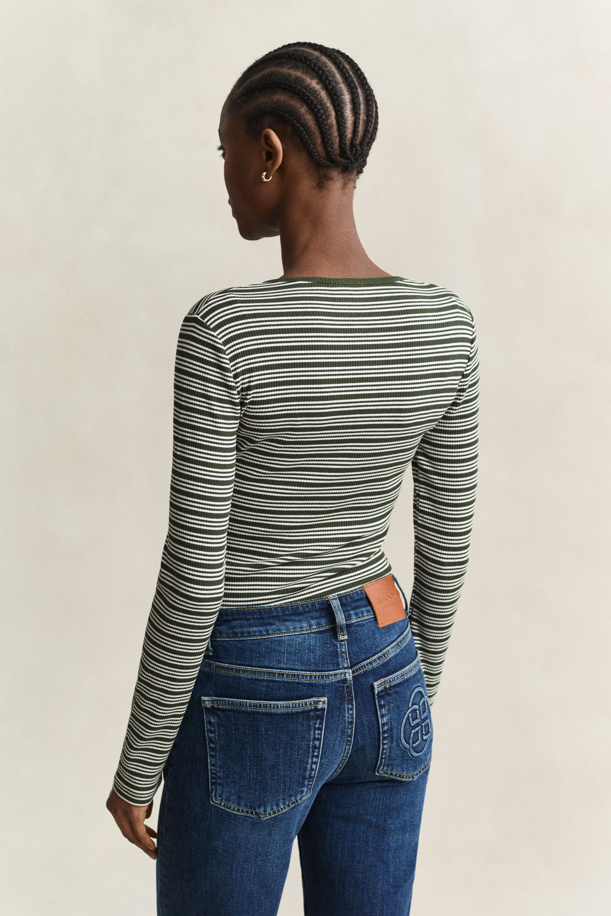 Ribbed Long Sleeve Henley Top