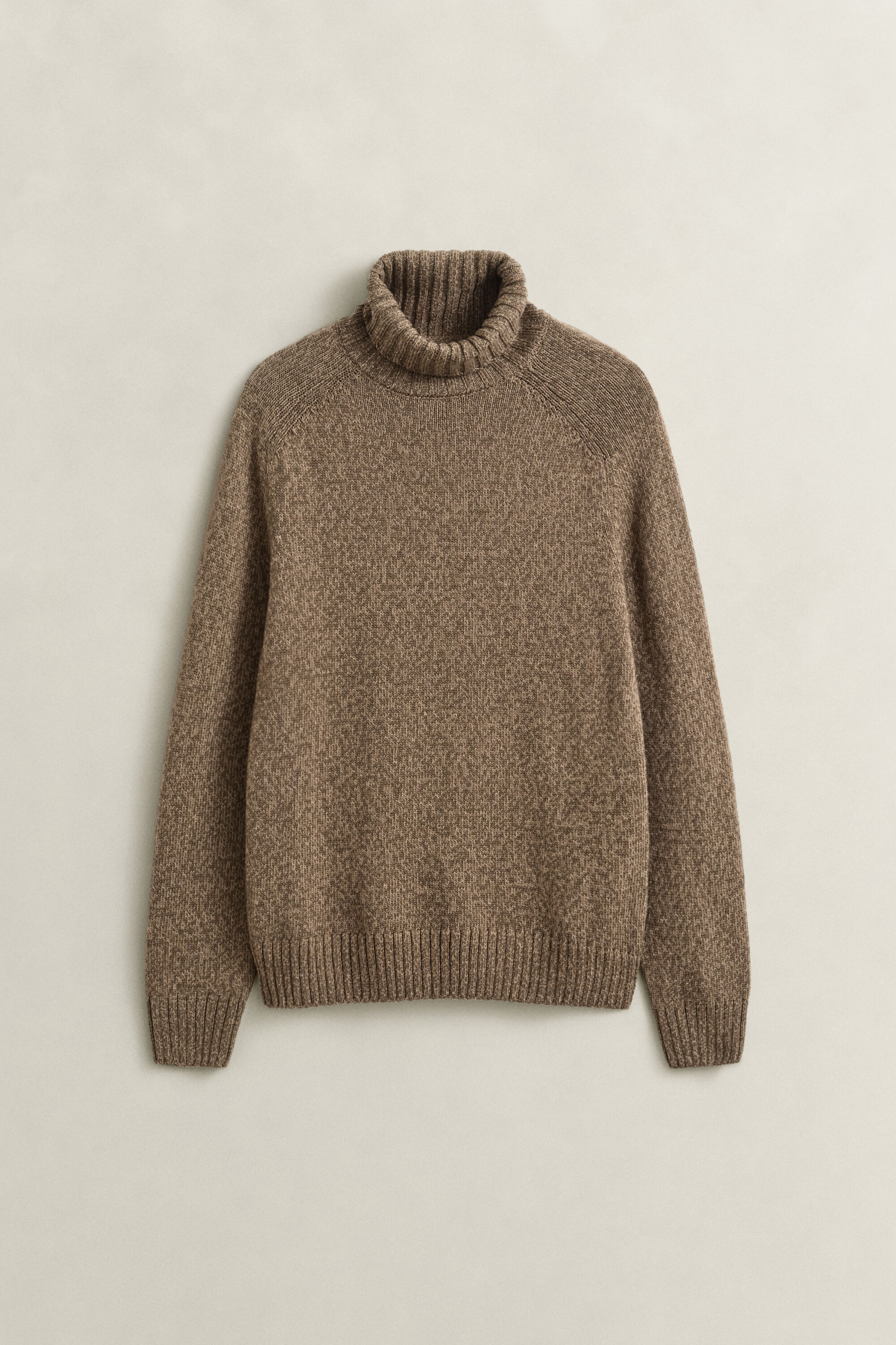 Wool Mouliné Blend Turtleneck Sweater