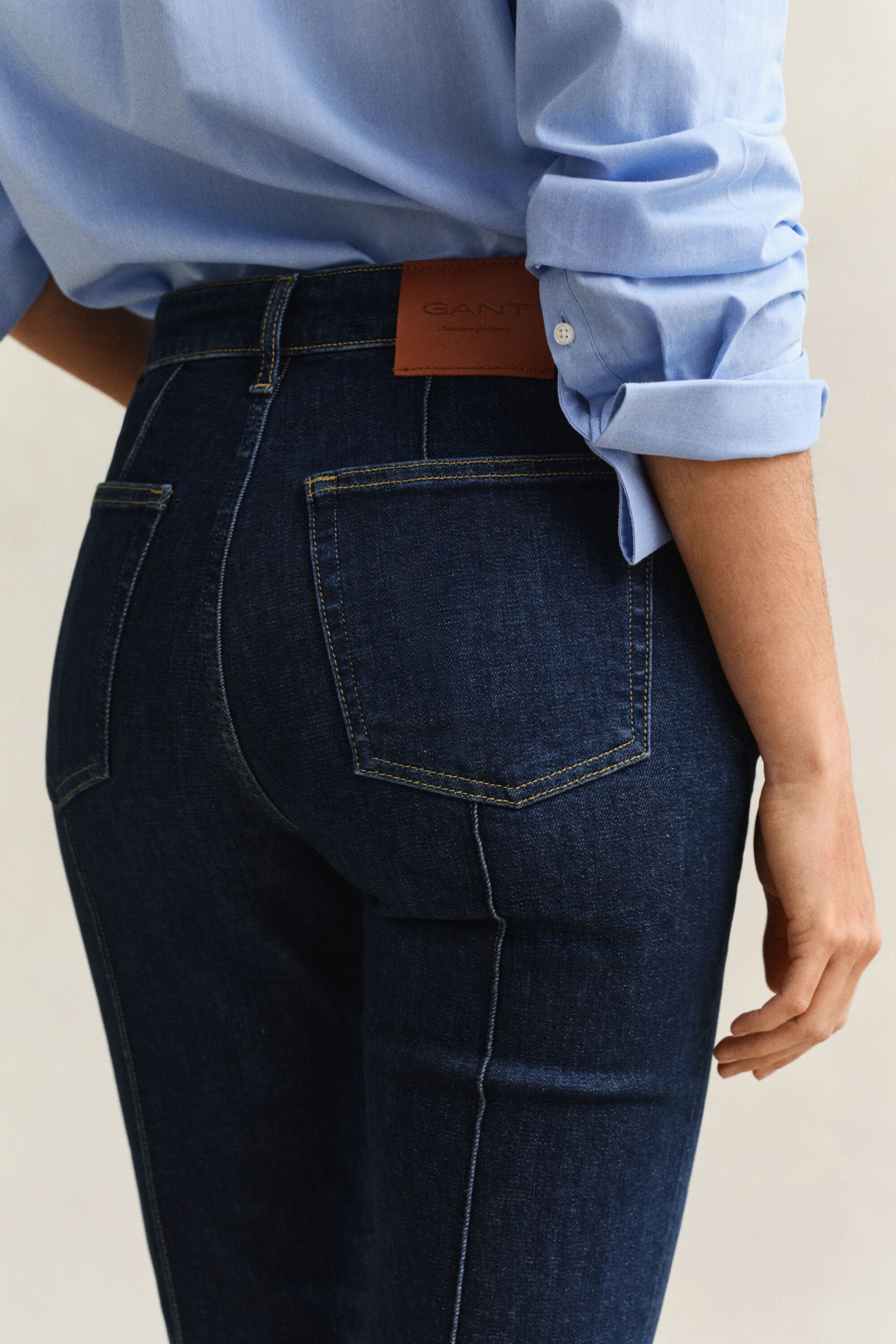 Slim Flared Pintuck Jeans