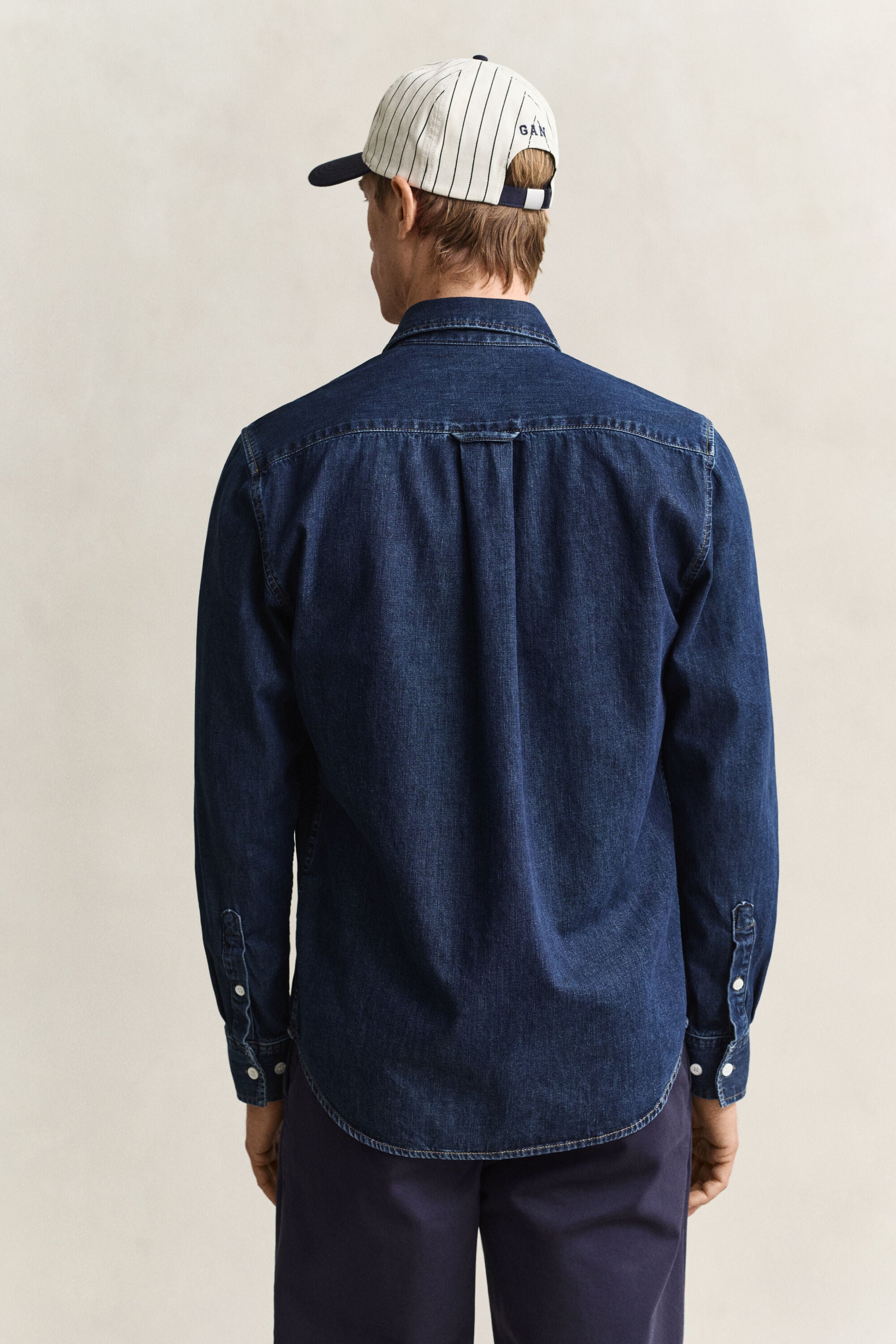 Denim Shirt — DARK BLUE WORN IN