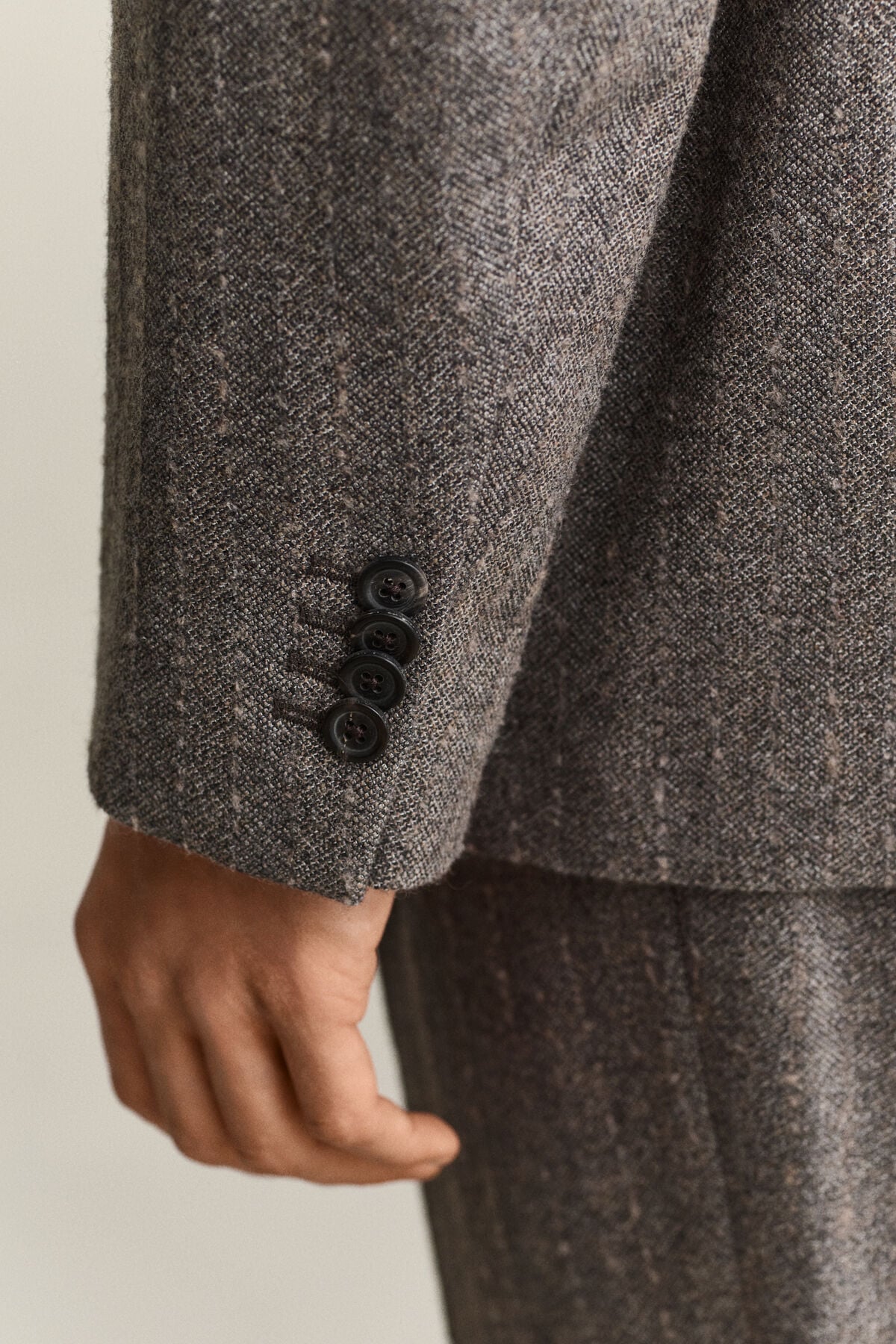 Pinstriped Suit Jacket — SHADOW BROWN