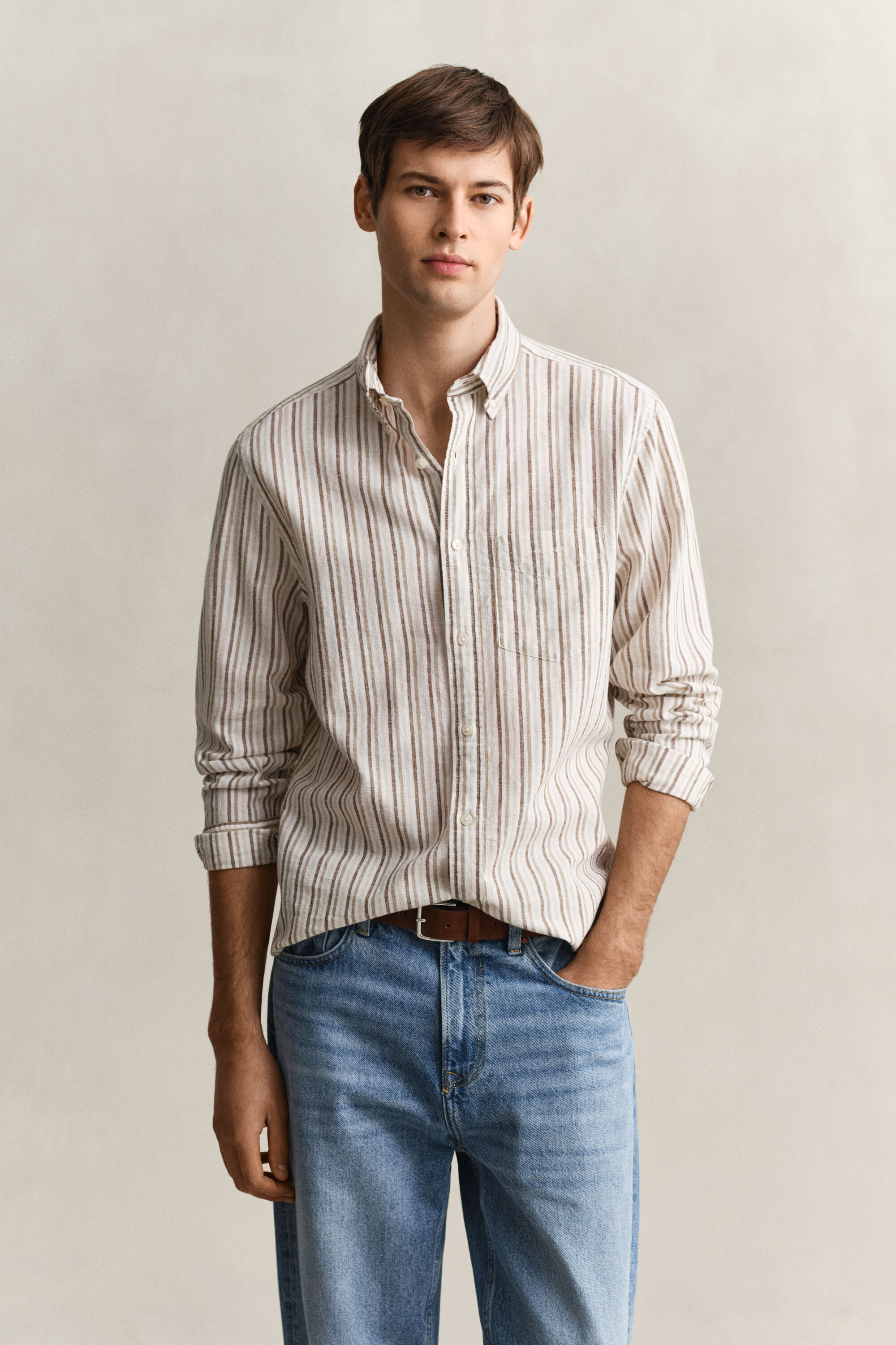Striped Linen Blend Shirt