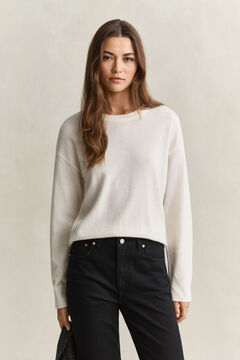 Superfine Lambswool Crew Neck Sweater — CREAM 5