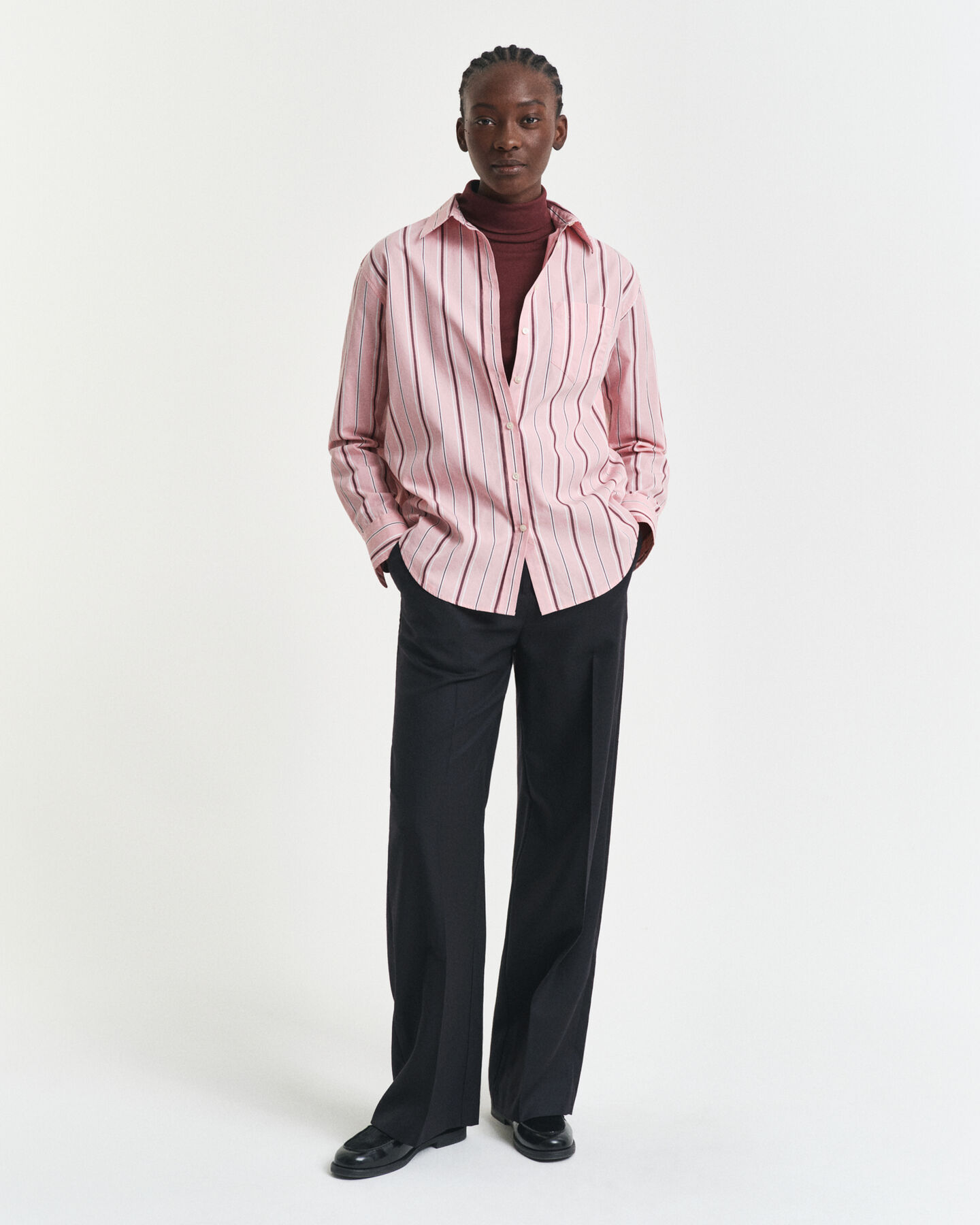 Lightweight Cotton Turtleneck Top