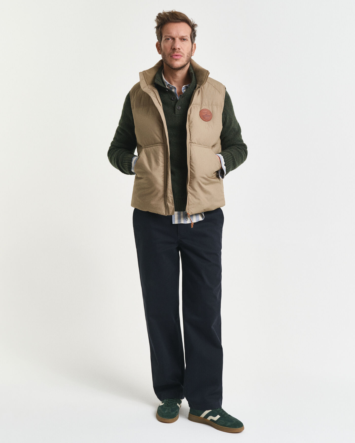 Wool Blend Nepps Half-Buttoned Sweater