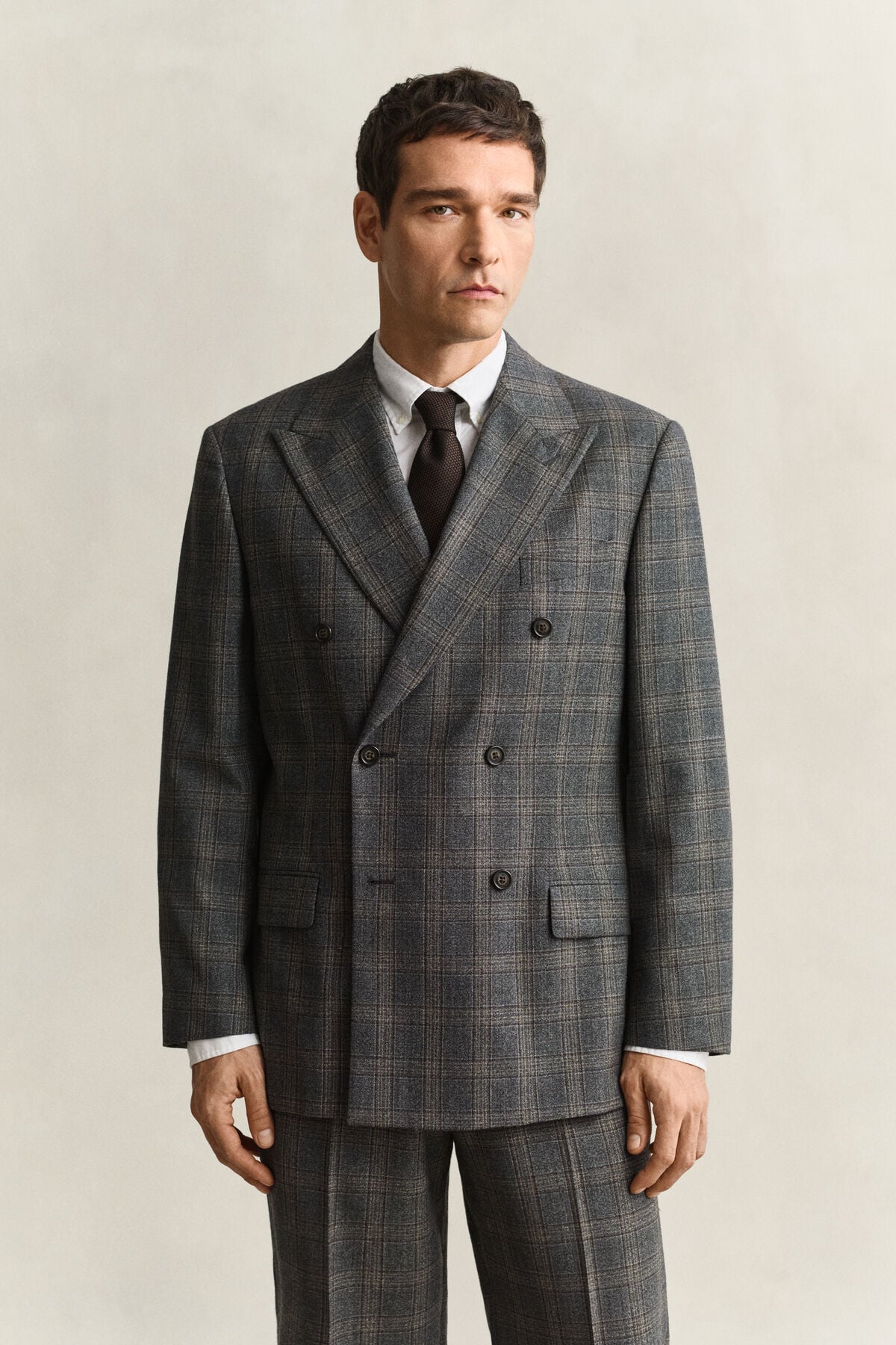Glen Check Suit Jacket — CERAMIC GREY MELANGE