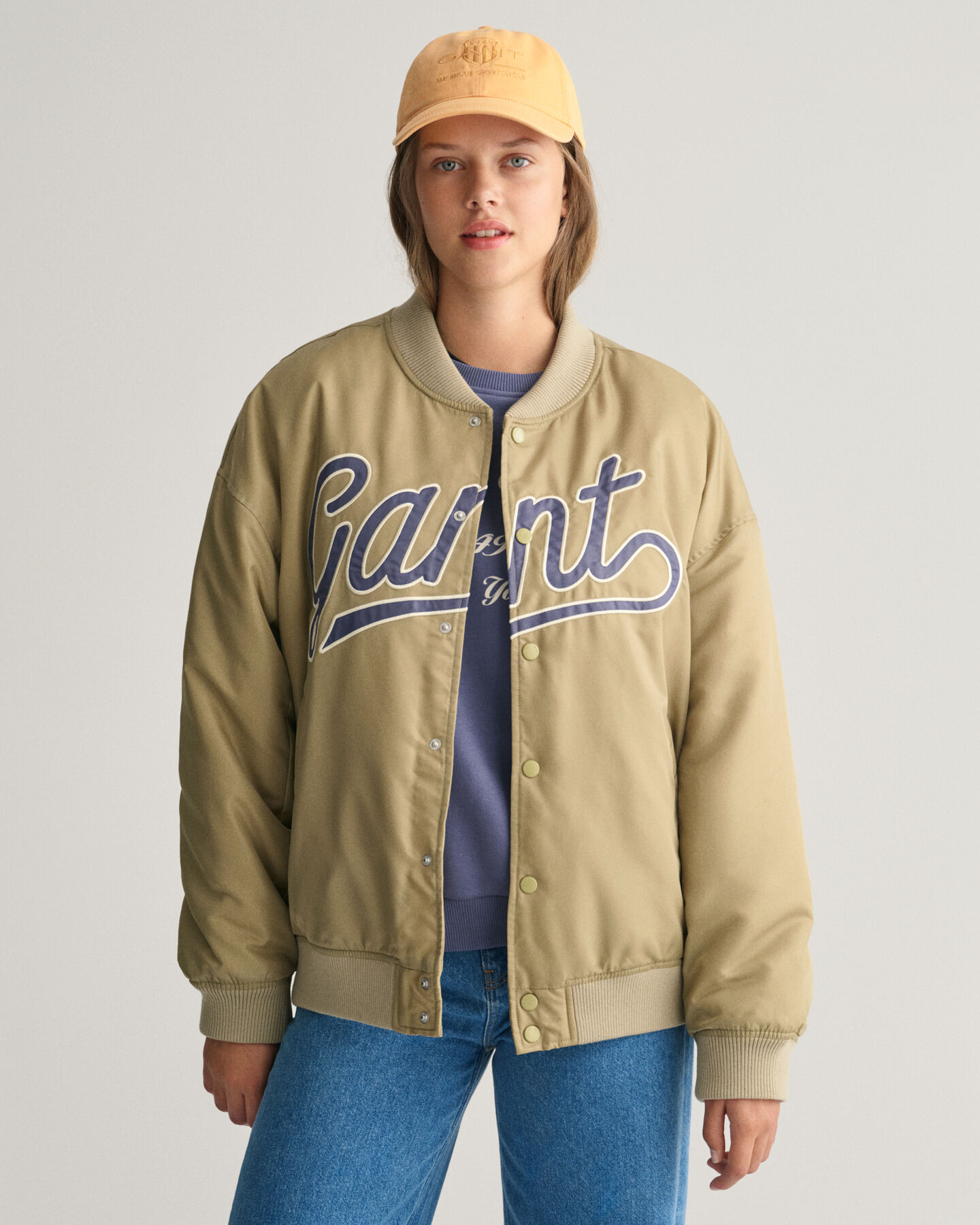 Teens Script Graphic Varsity Jacket