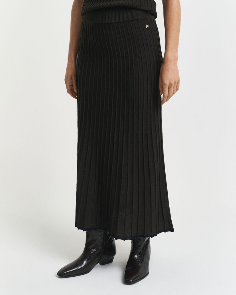 Contrast Ribbed Knit Skirt