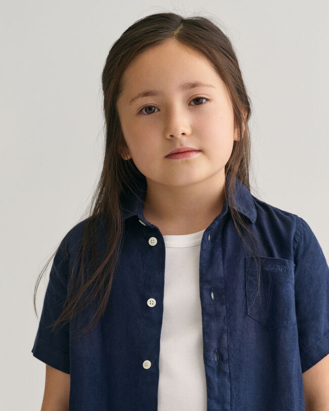 Kids Linen Short Sleeve Shirt