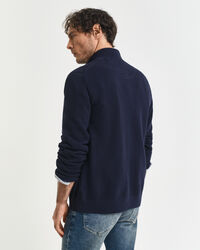 Cotton Piqué Zip Cardigan