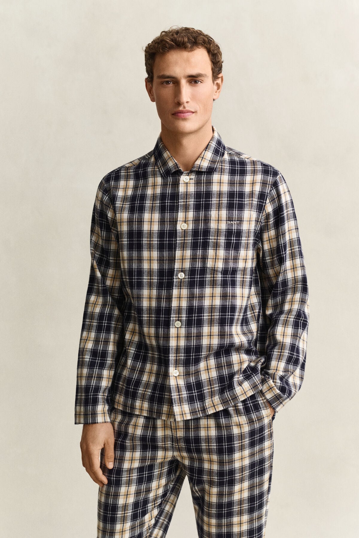 Checked Pajama Set — EVENING BLUE