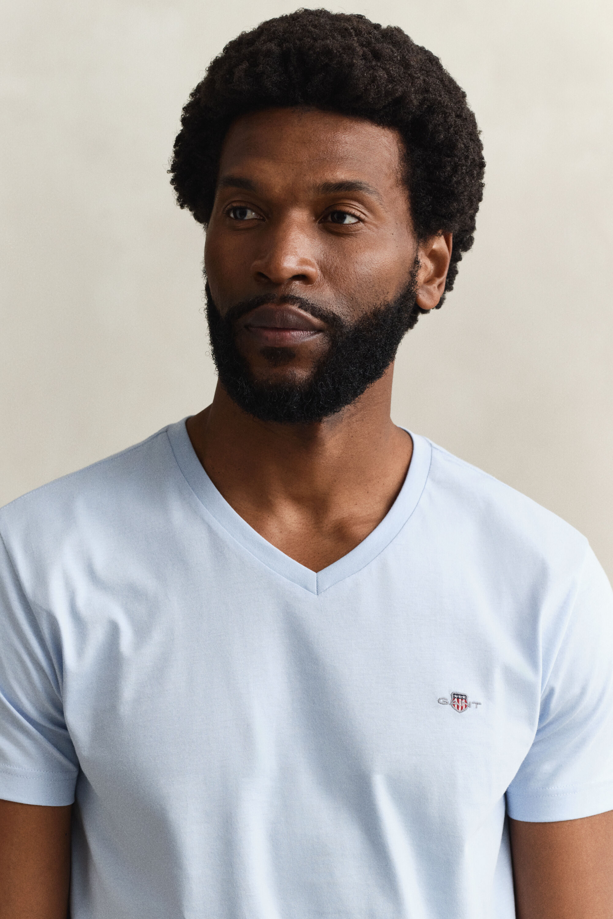 Slim Fit Shield V-Neck T-Shirt