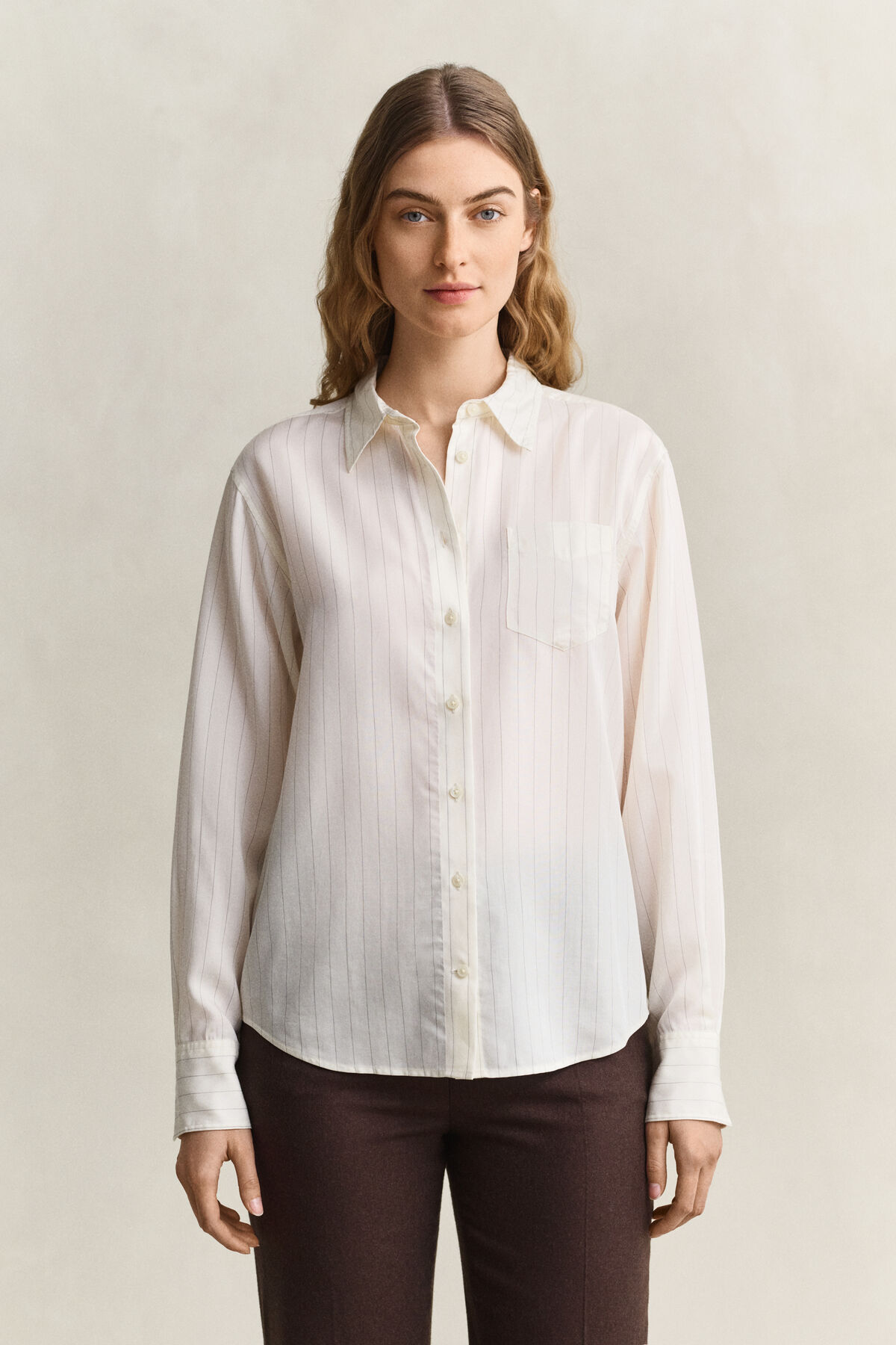 Back Fold Detail Shirt — EGGSHELL