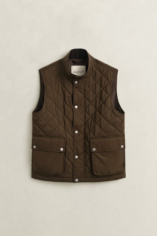 Quilted Vest — BLACK BROWN
