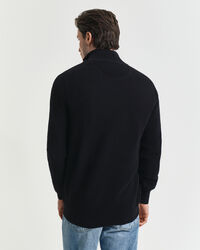 Cotton Piqué Half-Zip Sweater