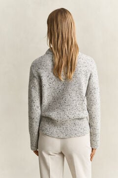 Wool Blend Nepps Sweater — CREAM 3