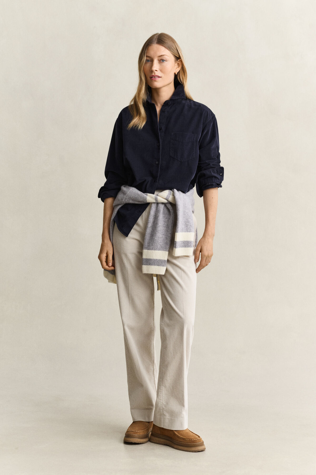 Relaxed Corduroy Shirt — EVENING BLUE