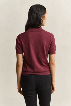 Light Knitted Polo Sweater — DARKENED WINE 2