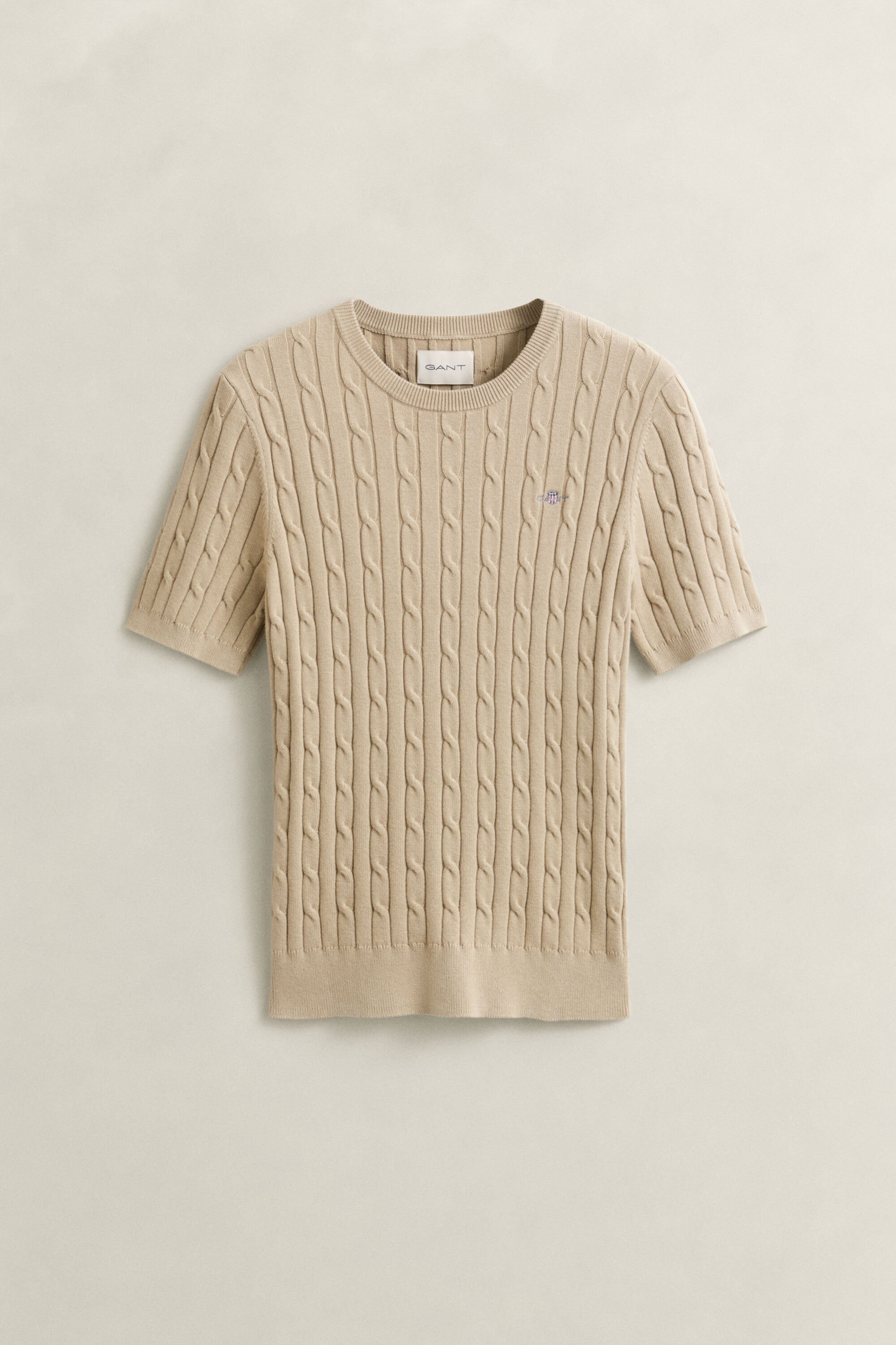 Cable Knit Short Sleeve Sweater
