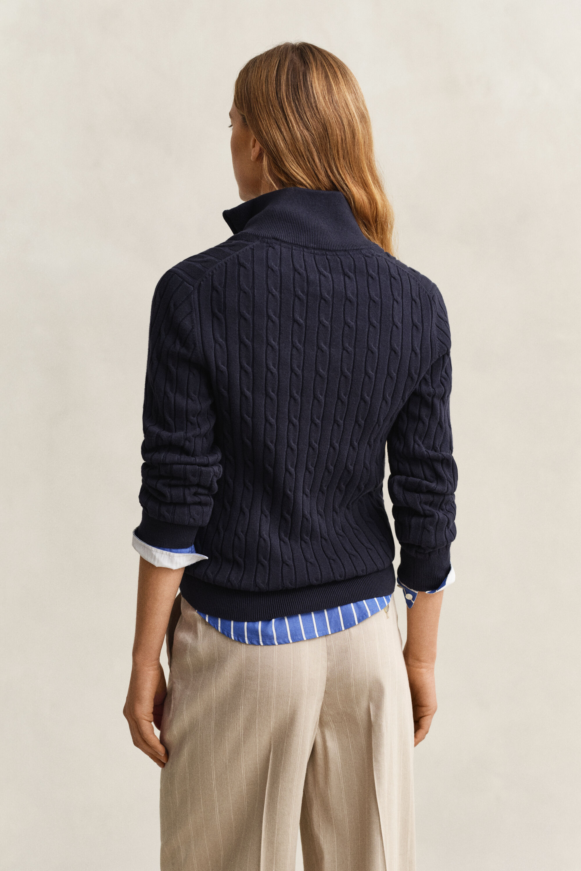 Cable Knit Half-Zip Sweater