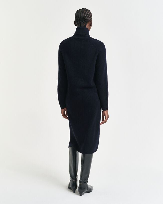 Knit Detail Turtleneck Dress