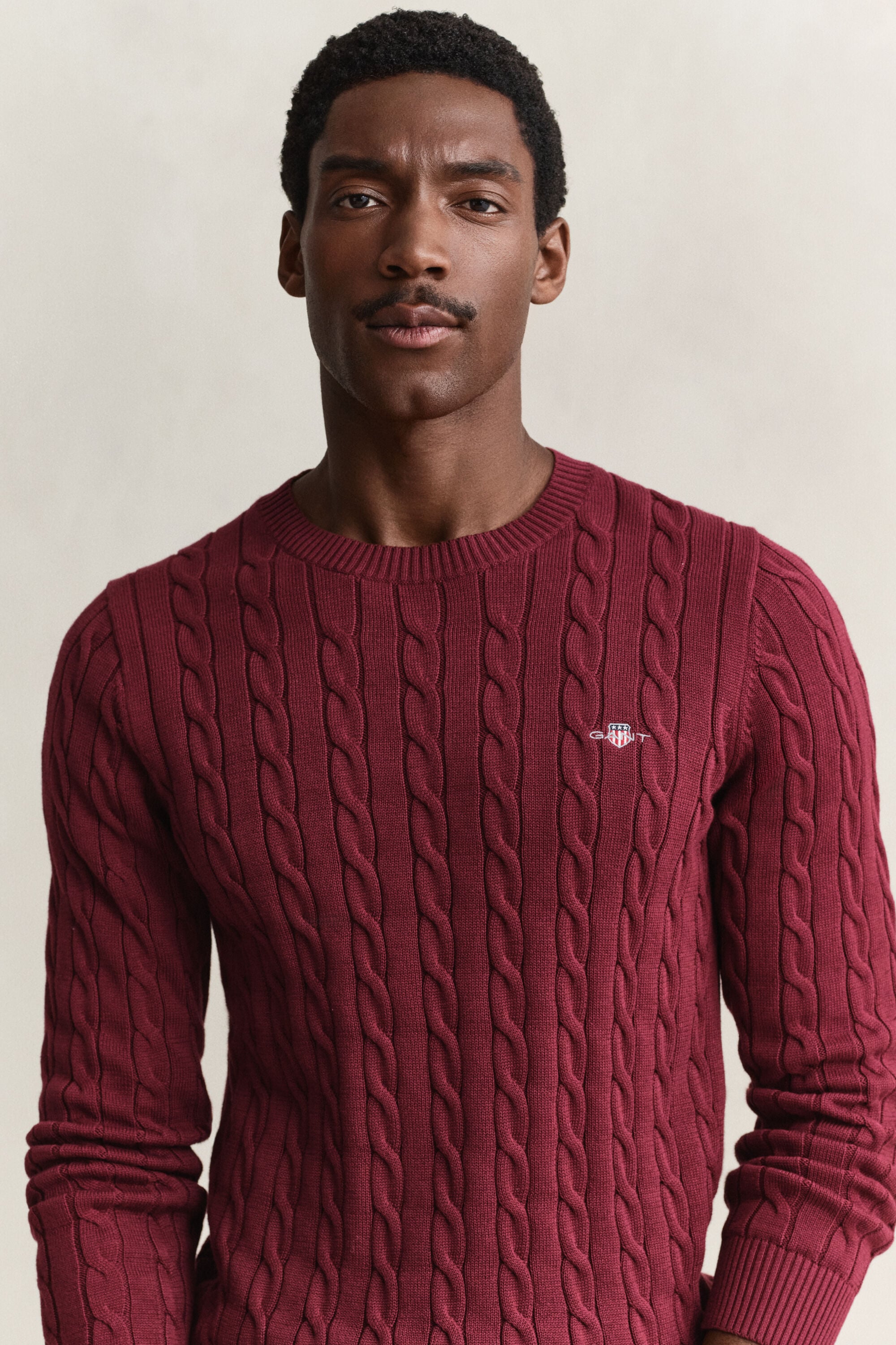 Cotton Cable Knit Crew Neck Sweater