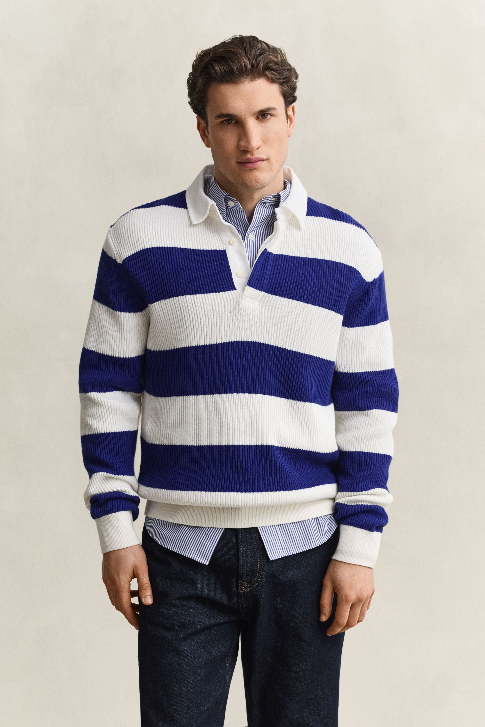 Striped Cotton Merino Rugger