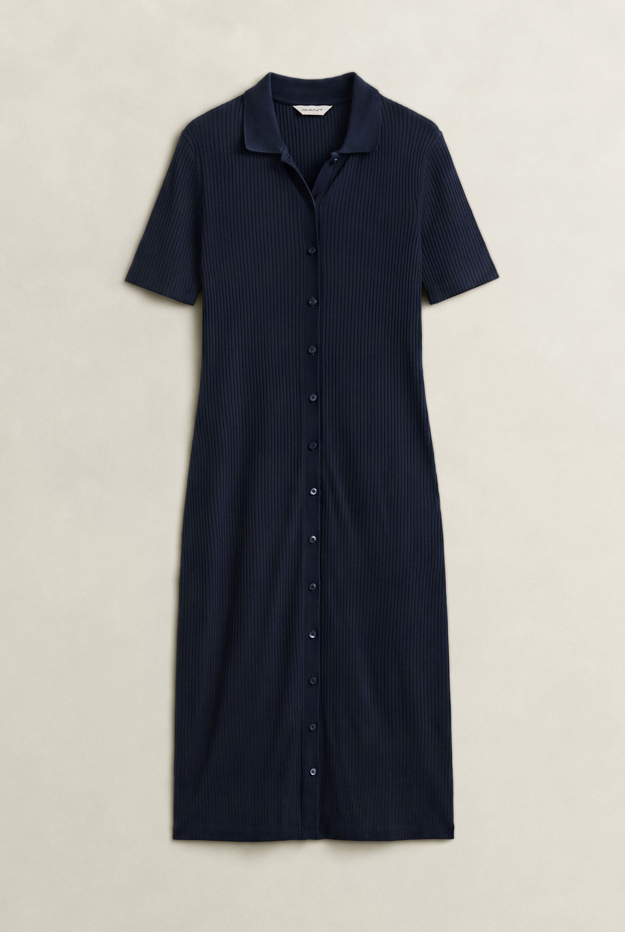 Slim Ribbed Polo Dress