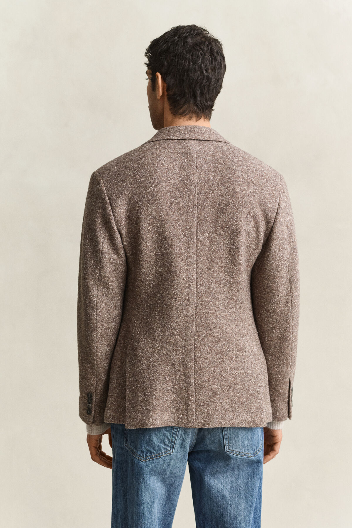 Wool Silk Jersey Blazer — CLAY BEIGE