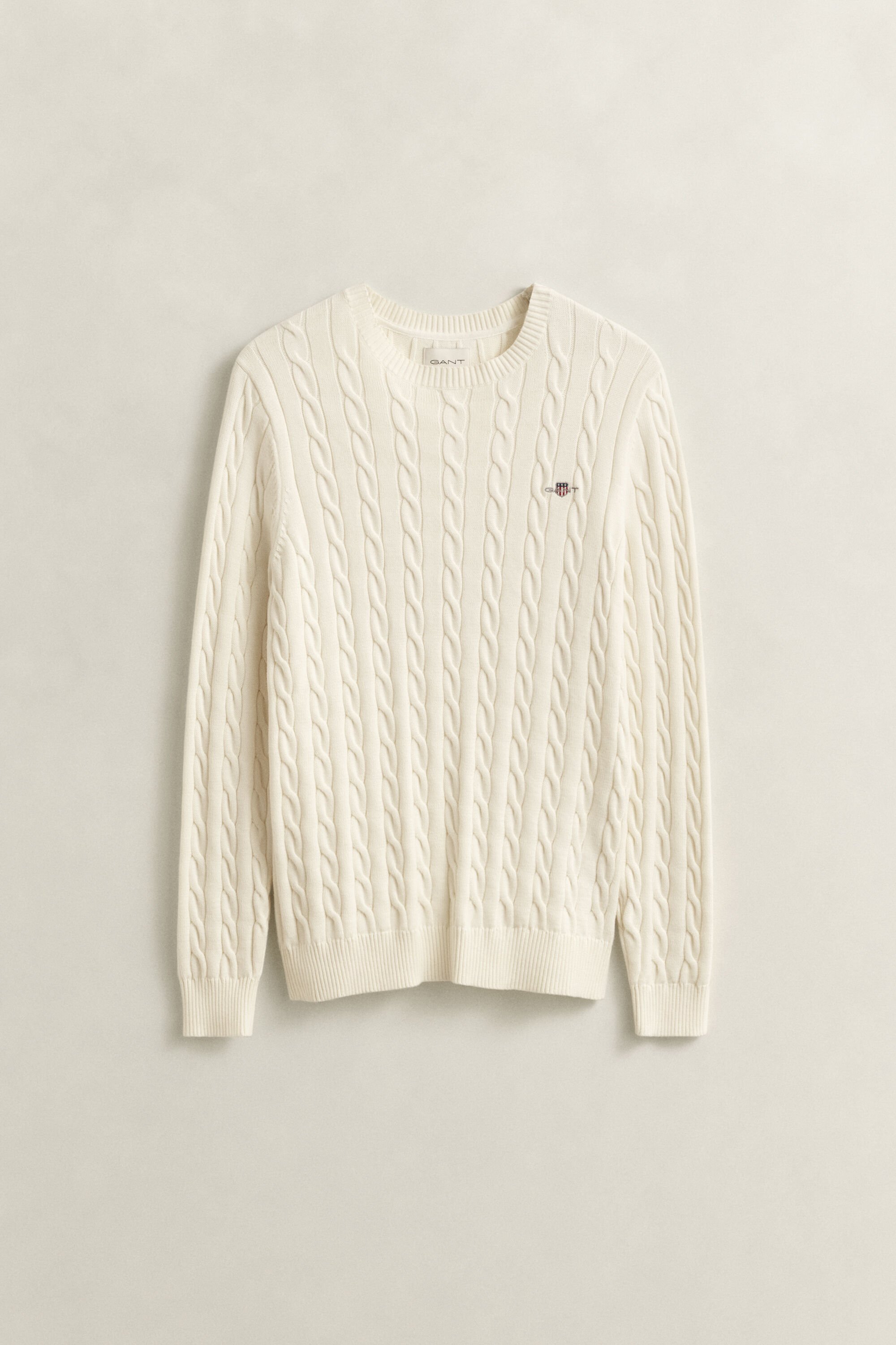Cotton Cable Knit Crew Neck Sweater