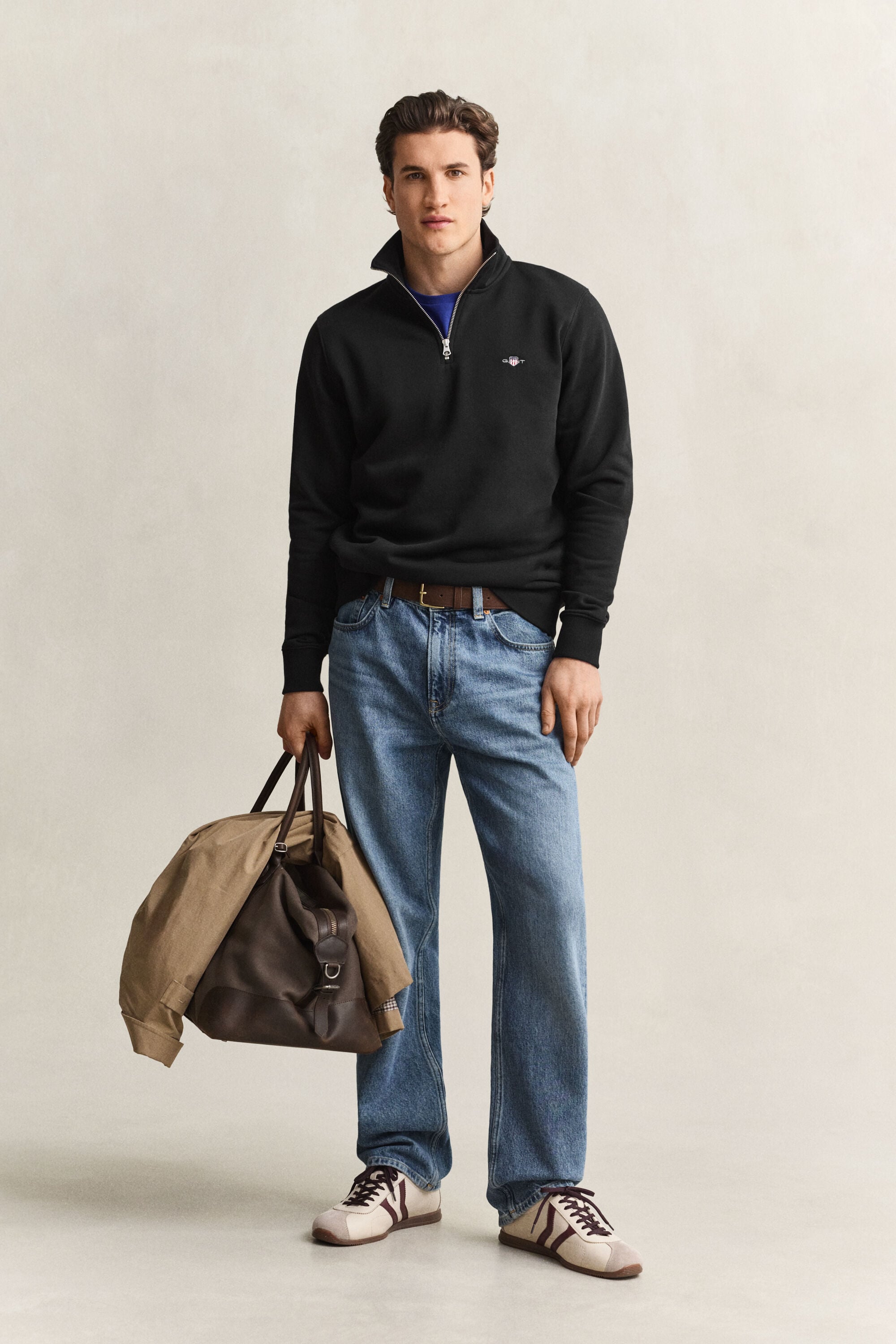 Shield Half-Zip Sweatshirt — BLACK